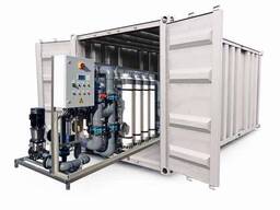 Modular water treatment systems in containers